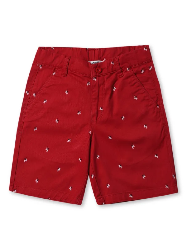 Boys Casual Red Shorts