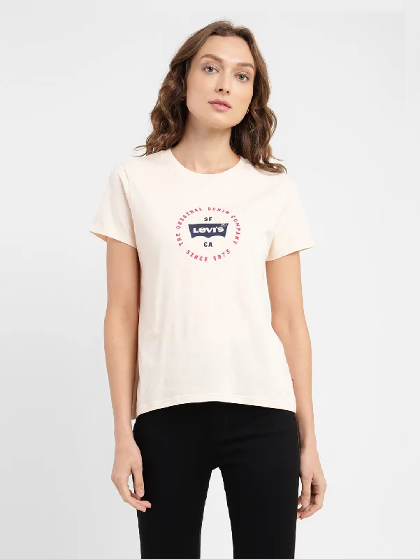 Women's Brand Logo Slim Fit T-shirt