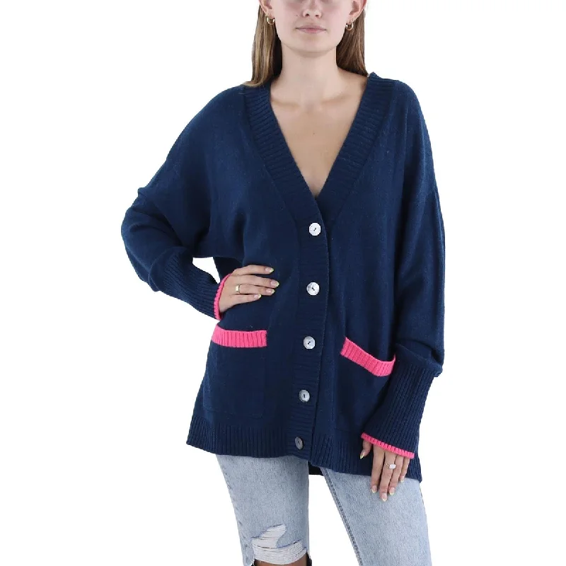 Womens Ribbed Button Down Cardigan Sweater