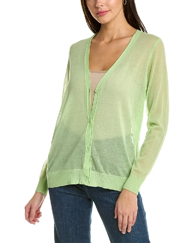 Lafayette 148 New York V-Neck Silk-Blend Cardigan