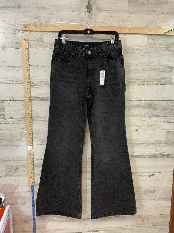 Black Denim Jeans Flared Express, Size 10