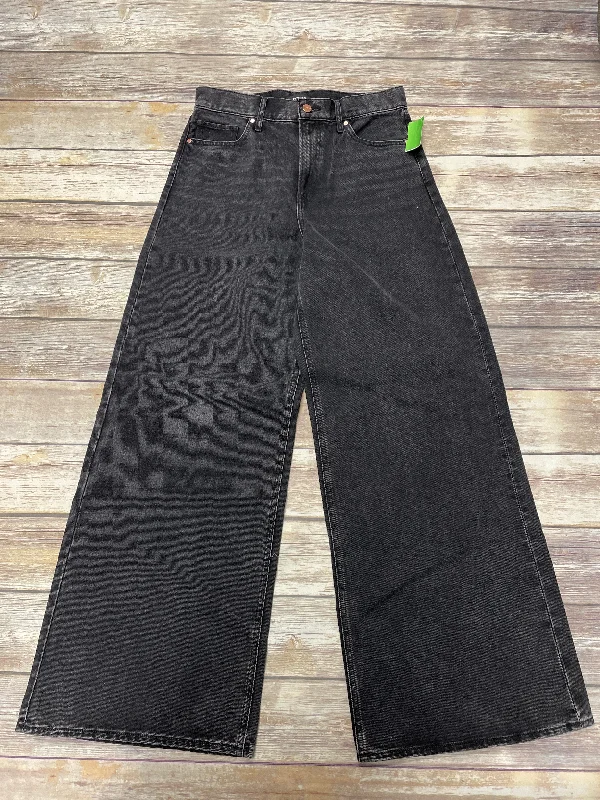 Black Denim Jeans Wide Leg Express, Size 8