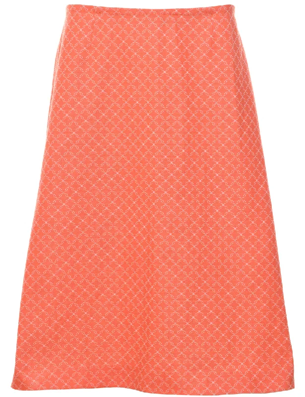 Checked Pattern Midi Skirt - L