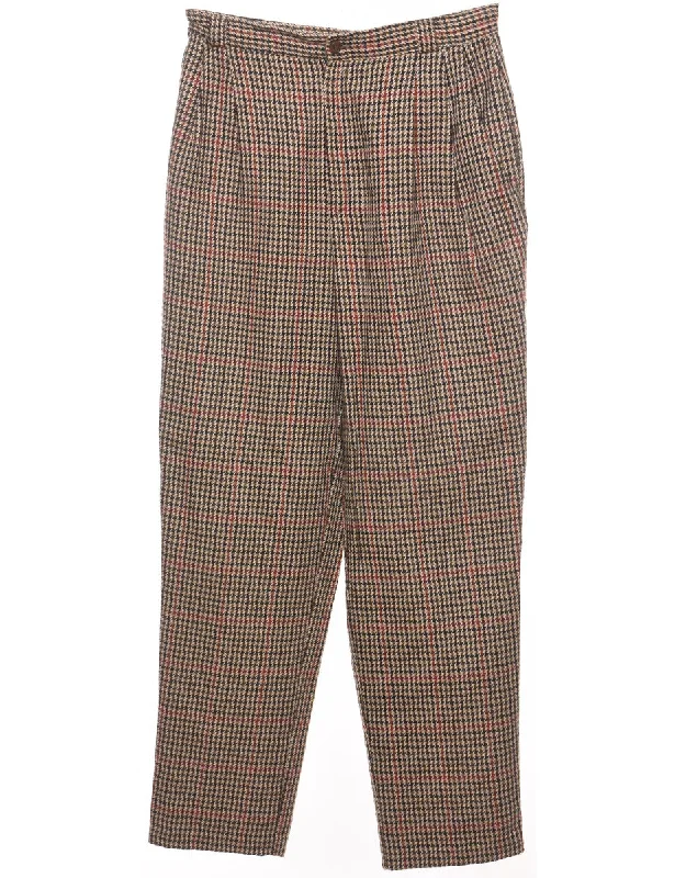 Dogtooth Multi-Colour Tapered-Fit Trousers - W31 L31