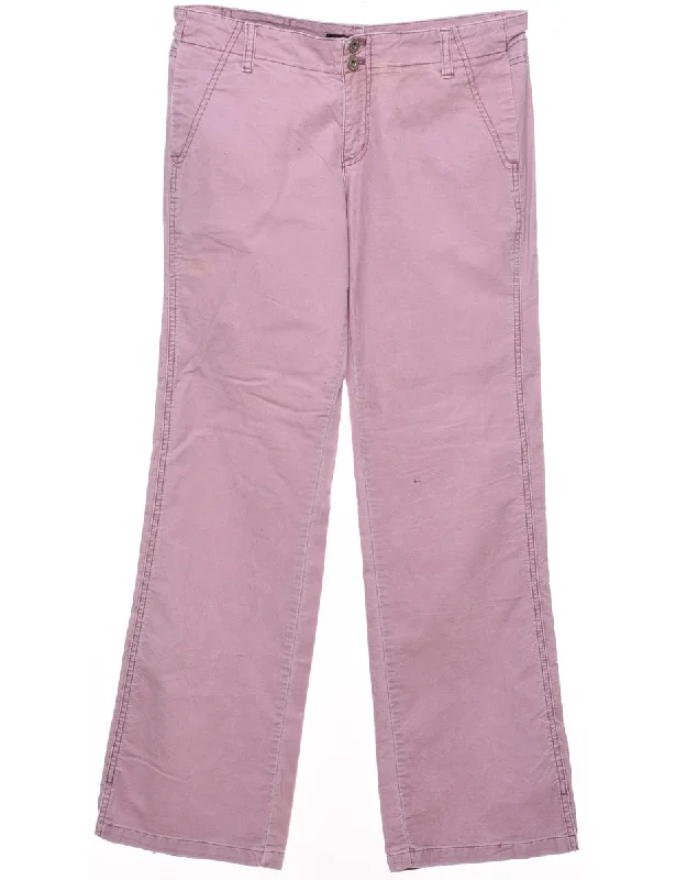 Pink 1990s Straight-Fit DKNY Trousers - W32 L31