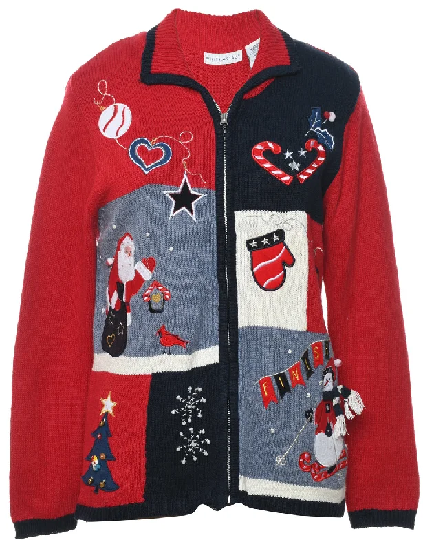 Santa Claus Christmas Cardigan - M