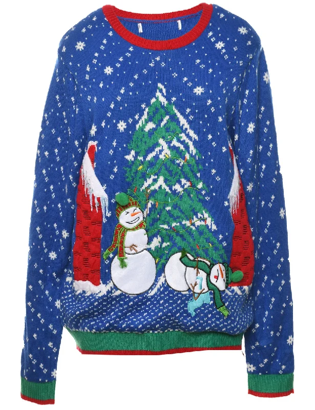 Snowman Christmas Jumper - L