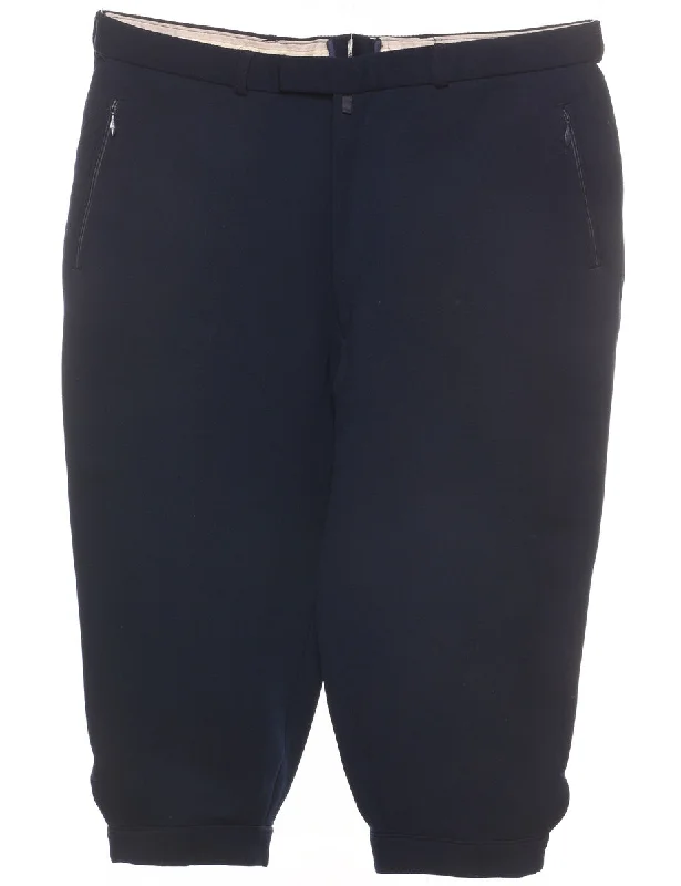 Tapered Navy Cropped Trousers - W35 L19