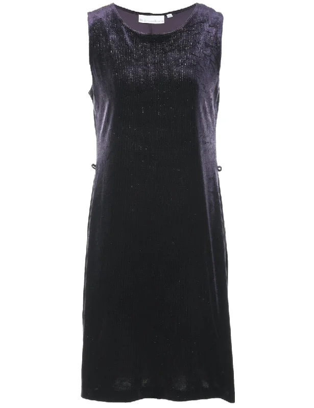 Velvet Purple Evening Dress - M