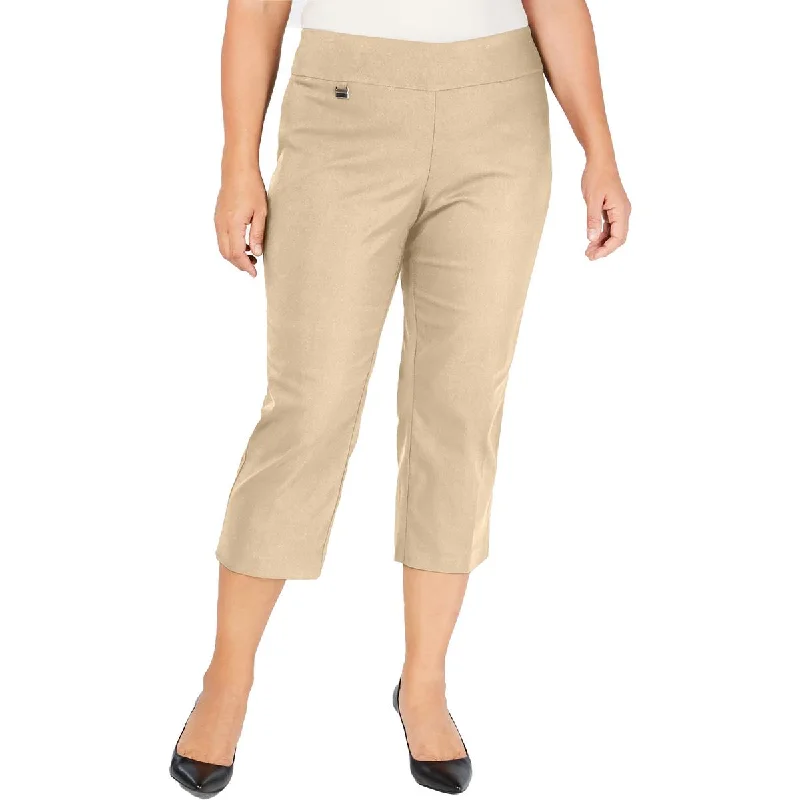 Alfani Womens Plus Woven Stretch Capri Pants