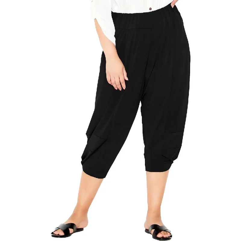 Avenue Womens Plus Kenzie Slouchy High Rise Capri Pants