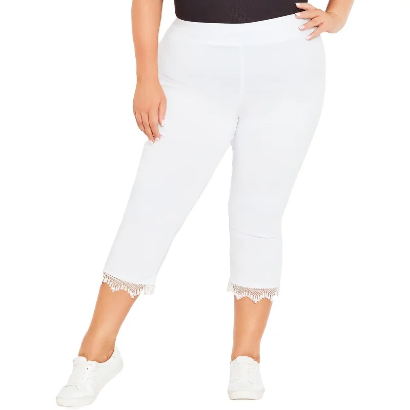 Avenue Womens Plus Stretch Fitted Capri Pants