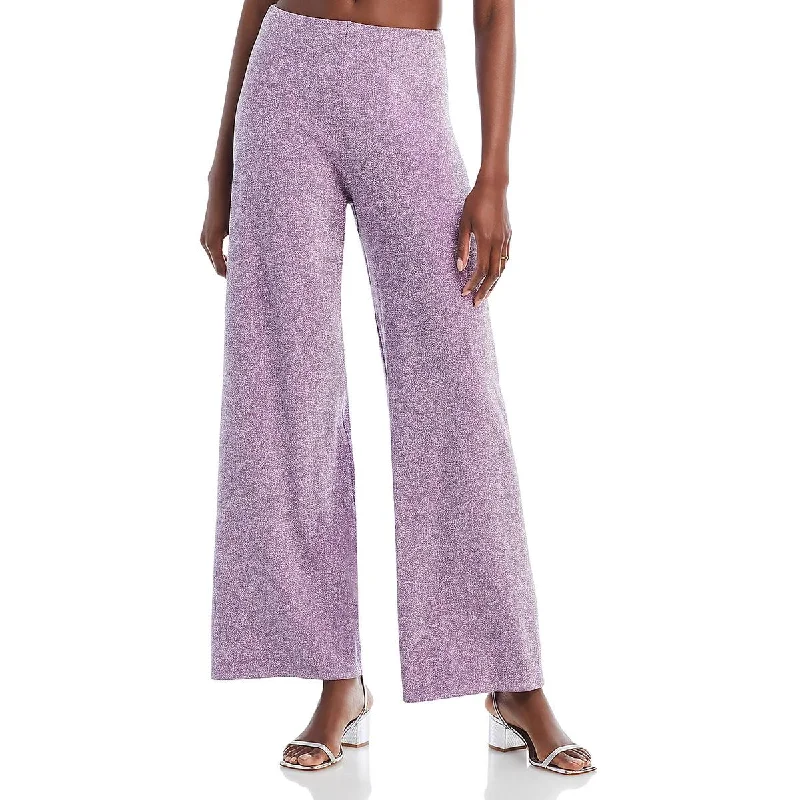 Baobab Womens Metallic Stretch Wide Leg Pants