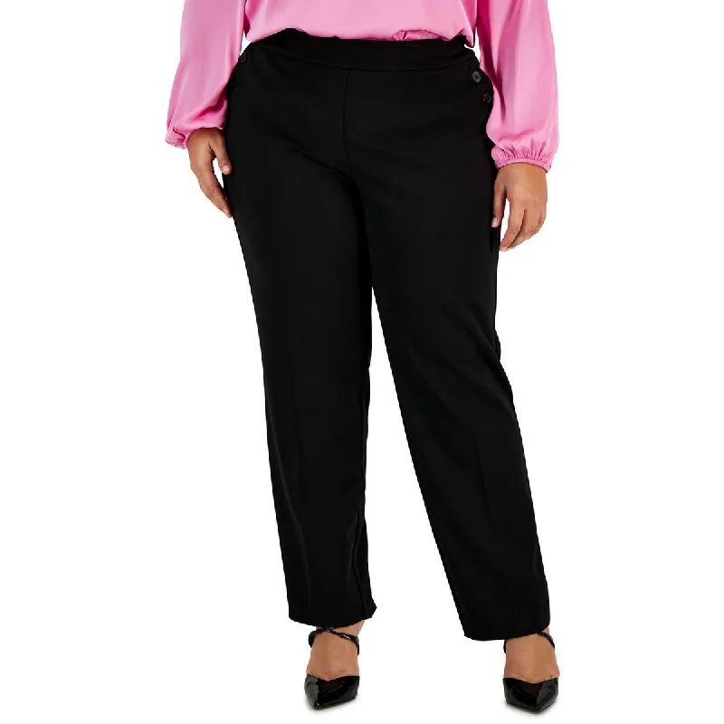 Bar III Womens Plus High Rise  Straight Leg Pants