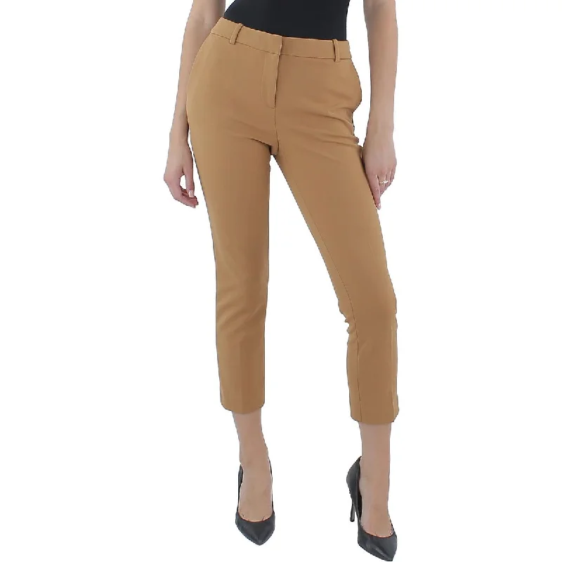 Calvin Klein Womens Petites Cropped Solid Straight Leg Pants