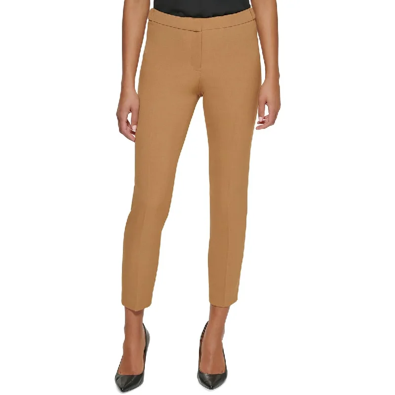 Calvin Klein Womens Petites Tapered Leg Mid-Rise Ankle Pants