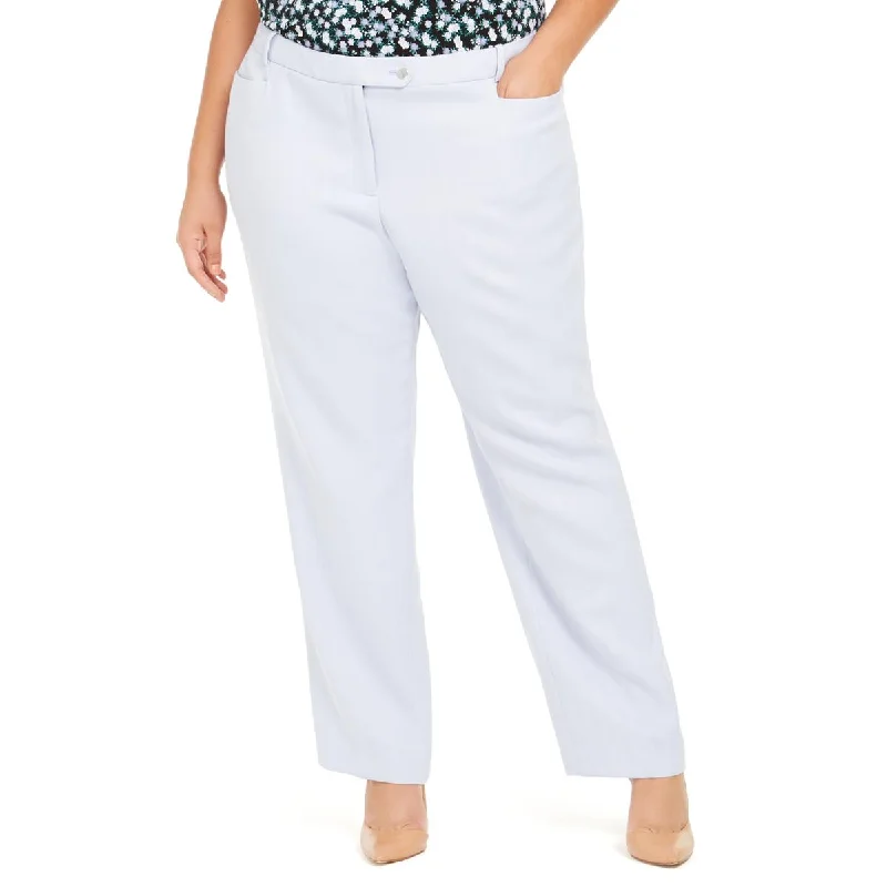 Calvin Klein Womens Plus Herringbone Modern Fit Dress Pants