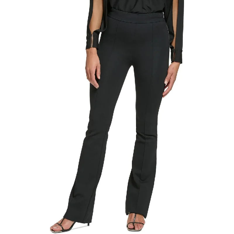 DKNY Womens Petites High Rise Pintuck Bootcut Pants