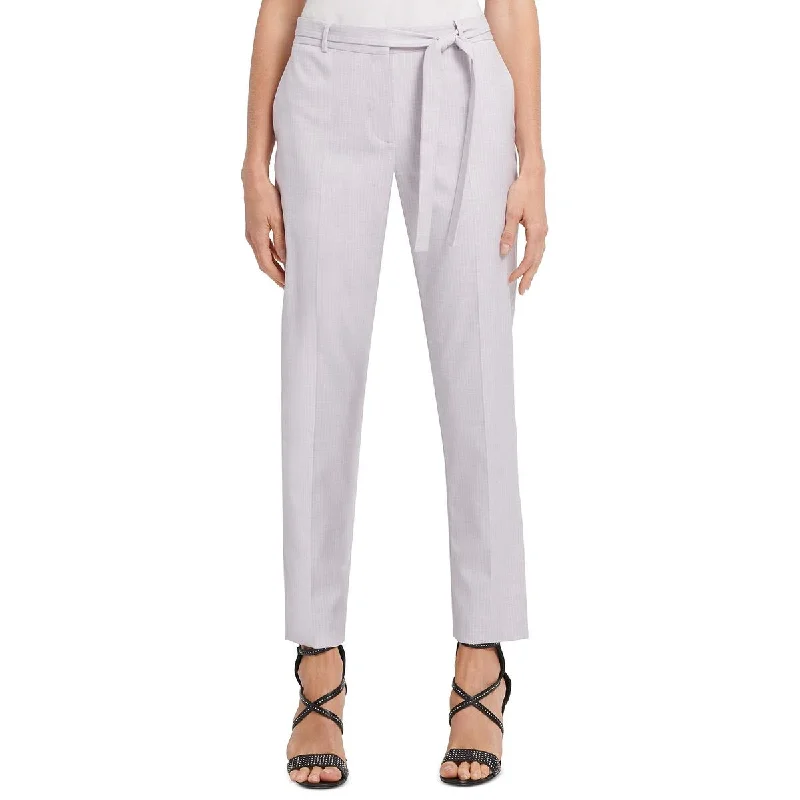 DKNY Womens Striped Tie-Waist Dress Pants