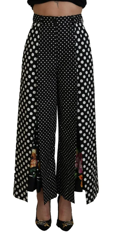 Dolce & Gabbana Elegant High-Waist Polka Dot Women's Pants