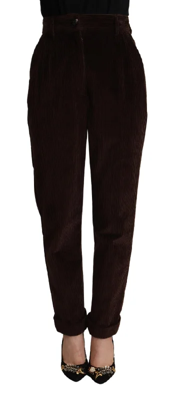 Dolce & Gabbana Elegant  High-Waisted Corduroy Women's Pants