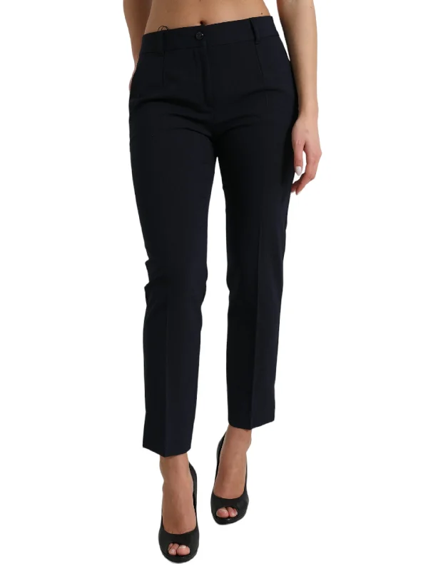 Dolce & Gabbana Elegant Mid Waist Tape Pants in Women's