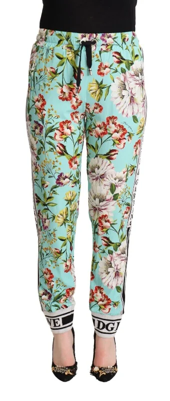 Dolce & Gabbana Floral Viscose Jogger Pants in Women's