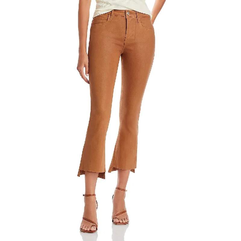 FRAME Womens Bootcut Mid-Rise Cropped Pants