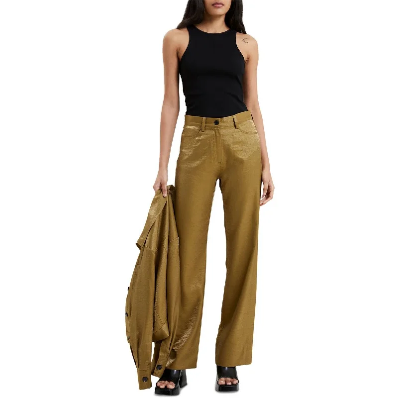 French Connection Womens Shimmer Pockets Trouser Pants