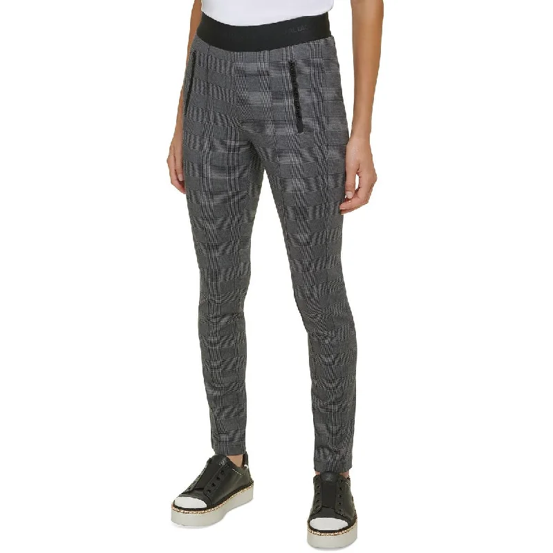 Karl Lagerfeld Paris Womens Houndstooth Pull-On Skinny Pants