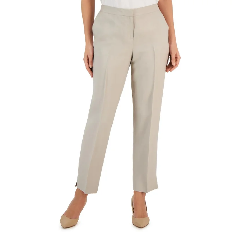 Kasper Womens Plus Summer Linen Blend Wide Leg Pants