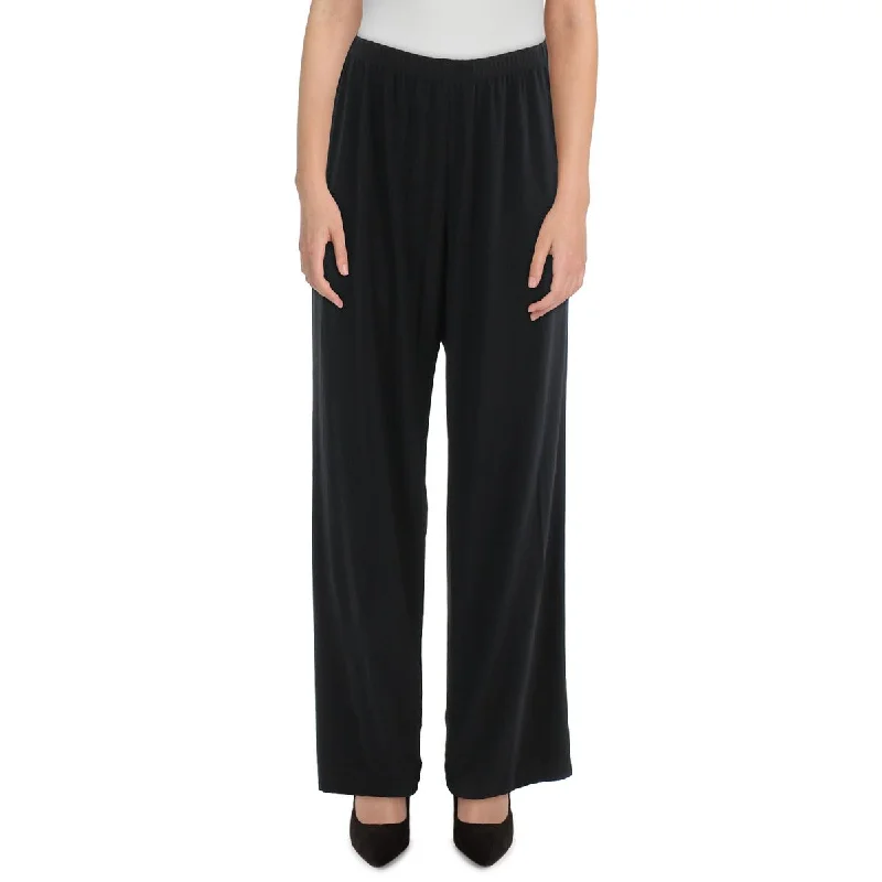 R&M Richards Womens Plus High Rise Comfort Waist Wide Leg Pants