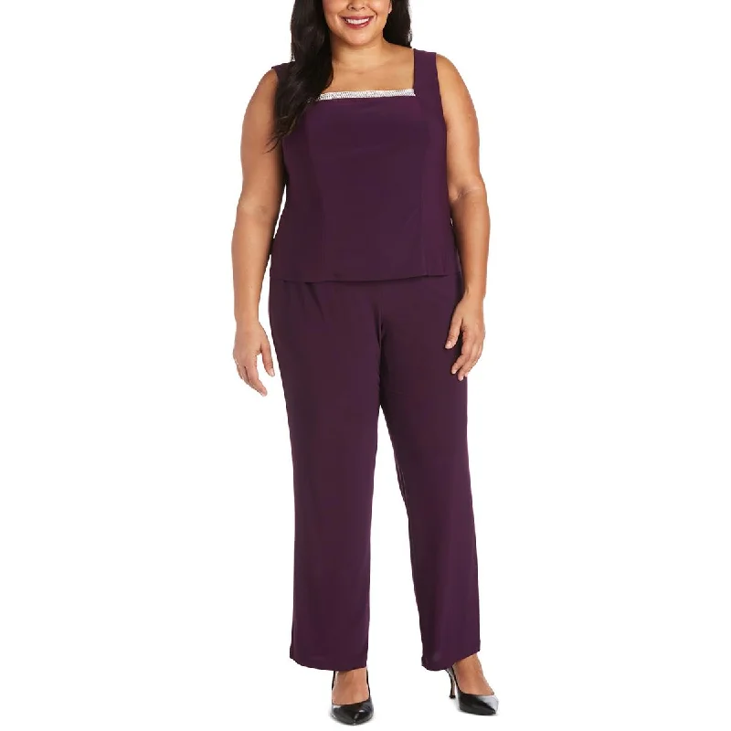 R&M Richards Womens Plus Knit 2PC Dress Pants