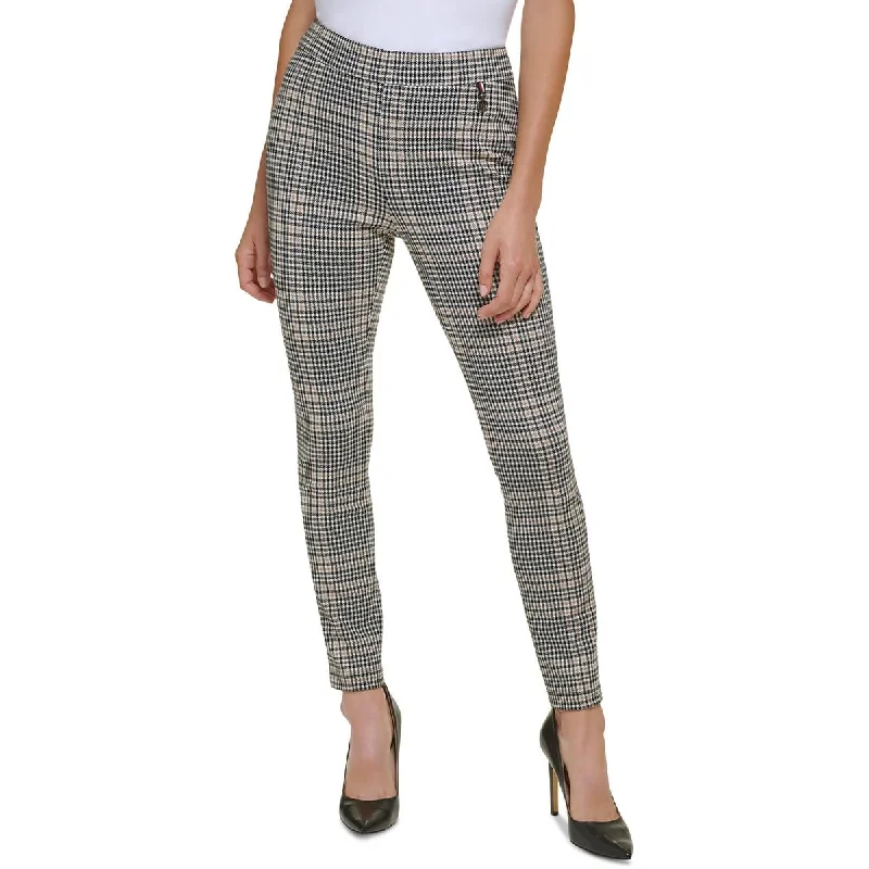 Tommy Hilfiger Womens Stretch Houndstooth Skinny Pants