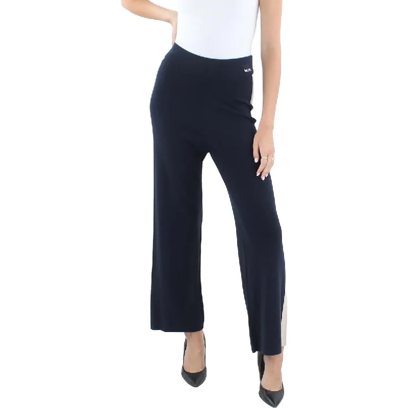 Weekend MaxMara Womens Tecnico Mid Rise Colorblock Straight Leg Pants